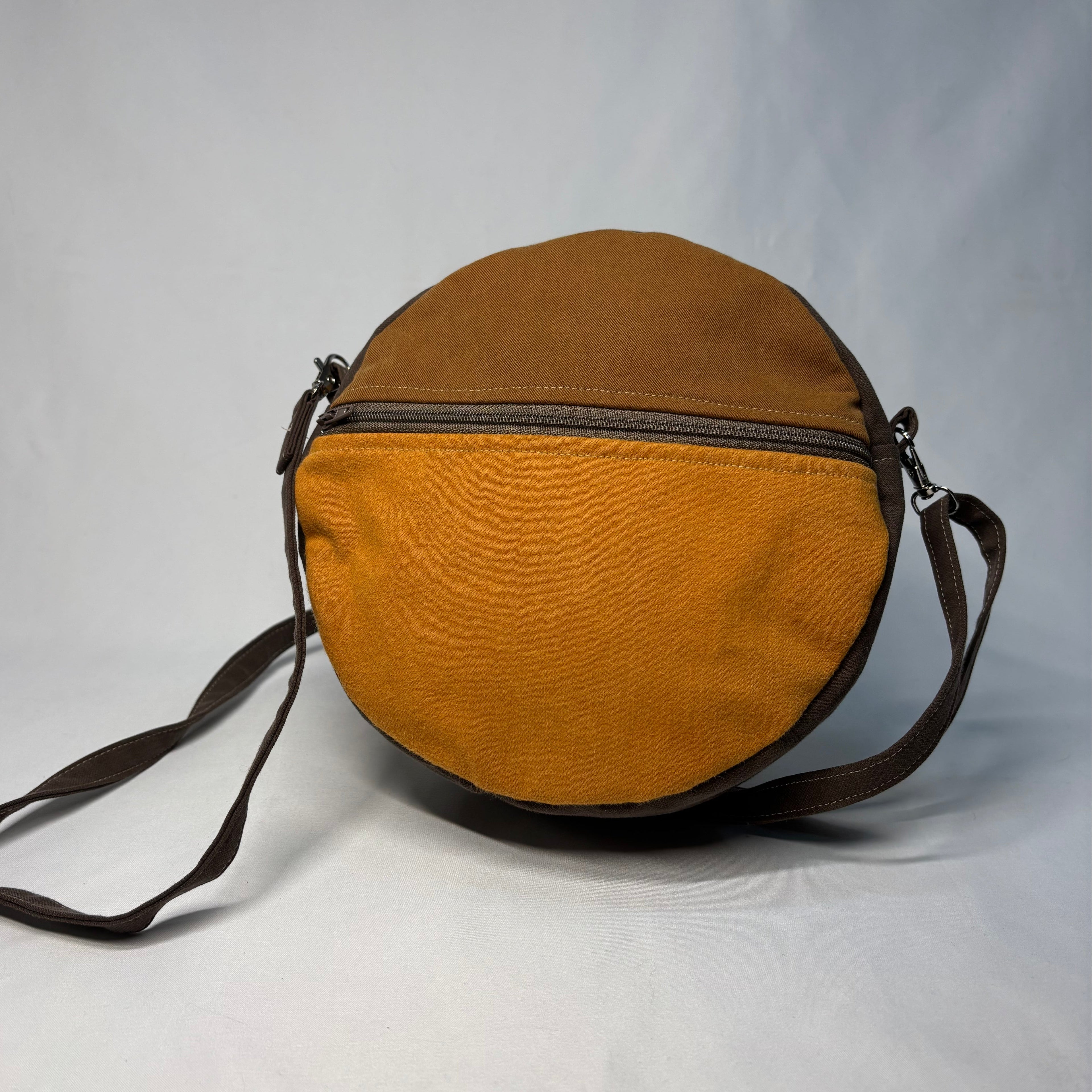 Color Block Circle Crossbody Bag Yellow Browns