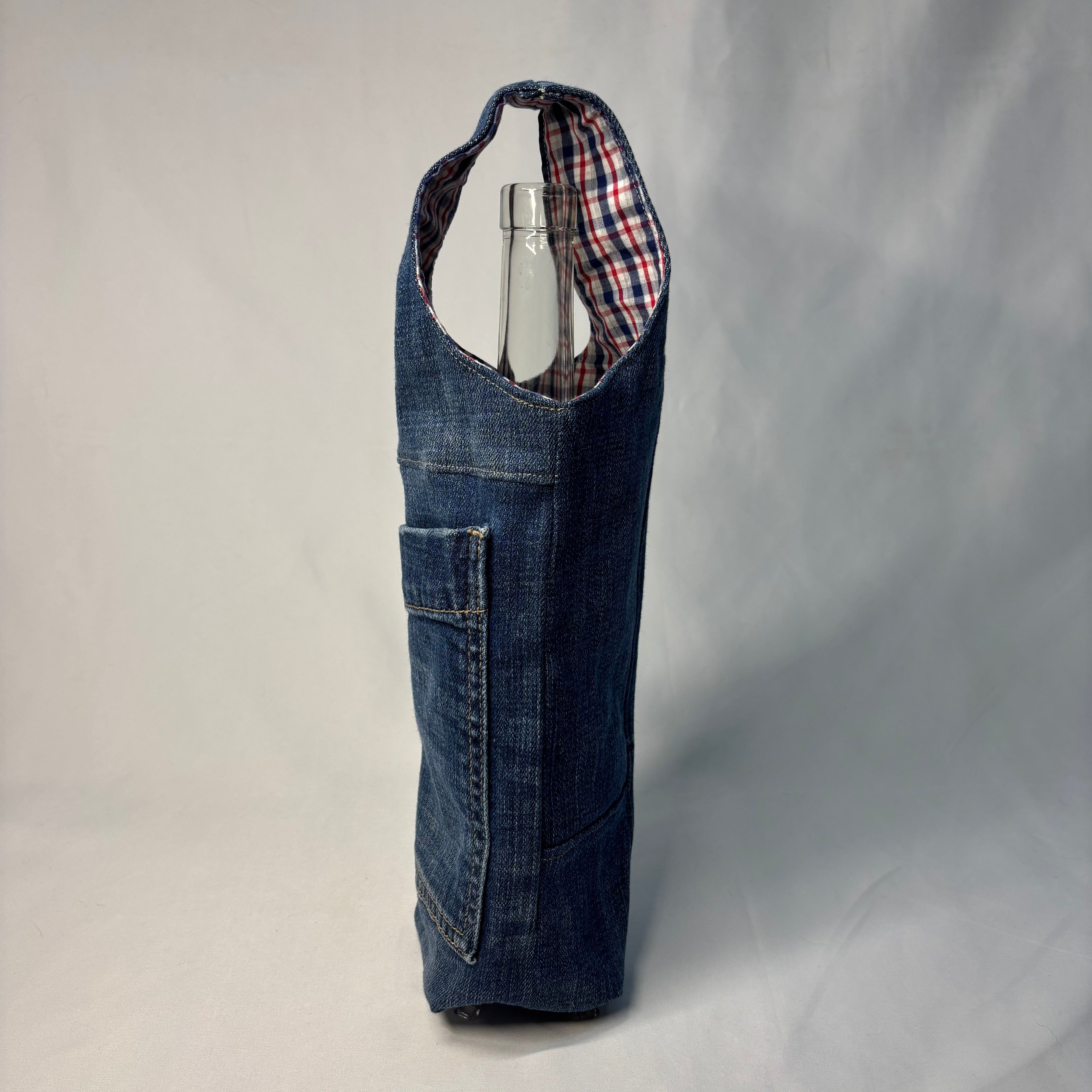 Upcycled Denim Wine Tote 2