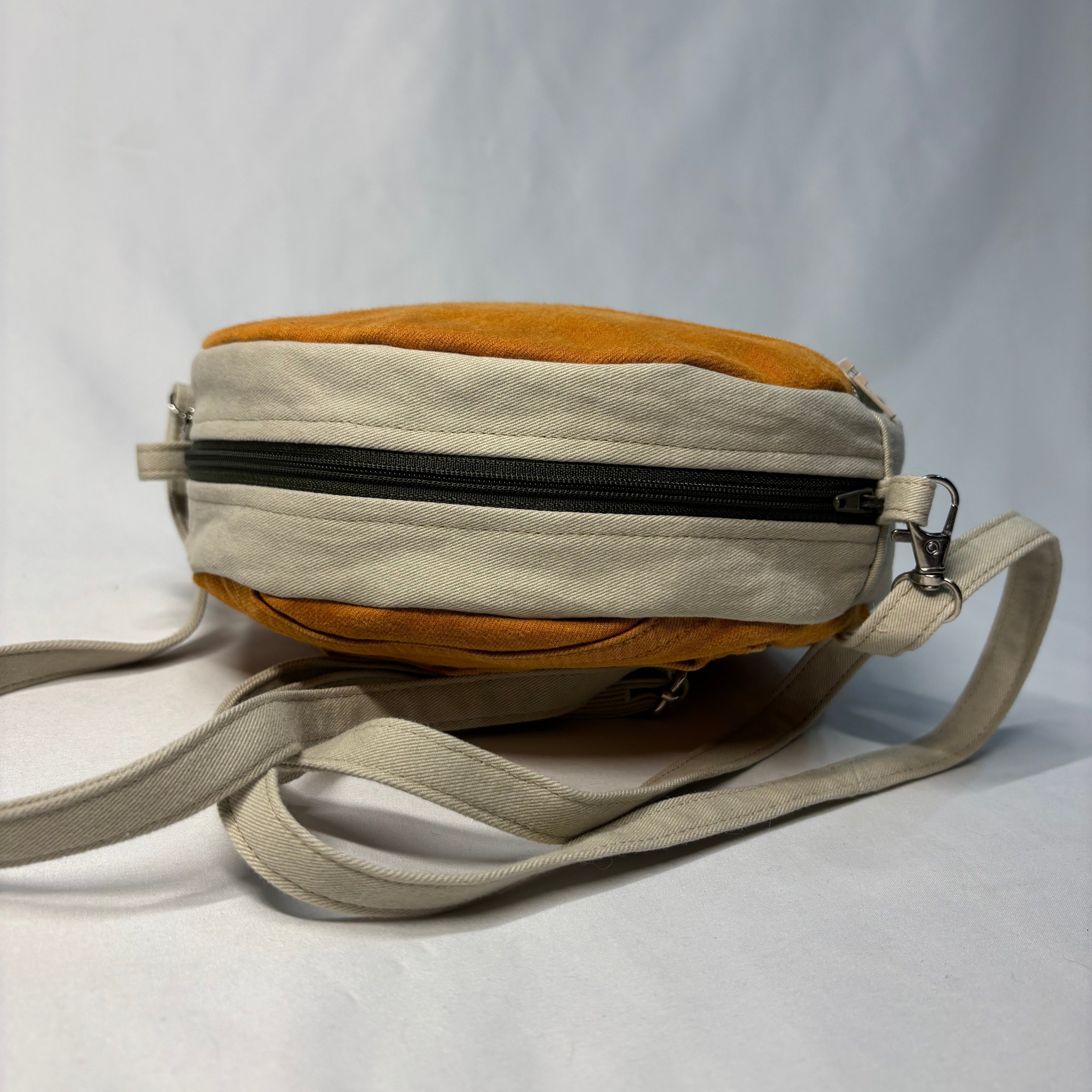 Color Block Circle Crossbody Bag Yellow Olive Khaki